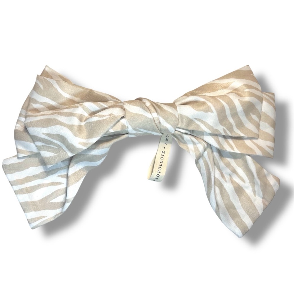 NEW Anthropologie Hair Bow Clip Zebra Print Barrette Twee Coquette Girlhood Core
